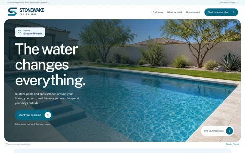 Stonewake Pools — Poolbau-Konzept
